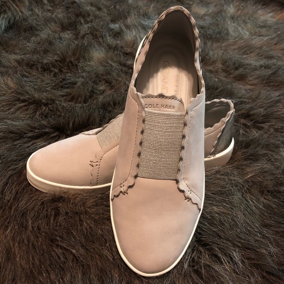 cole haan scalloped slip on sneaker